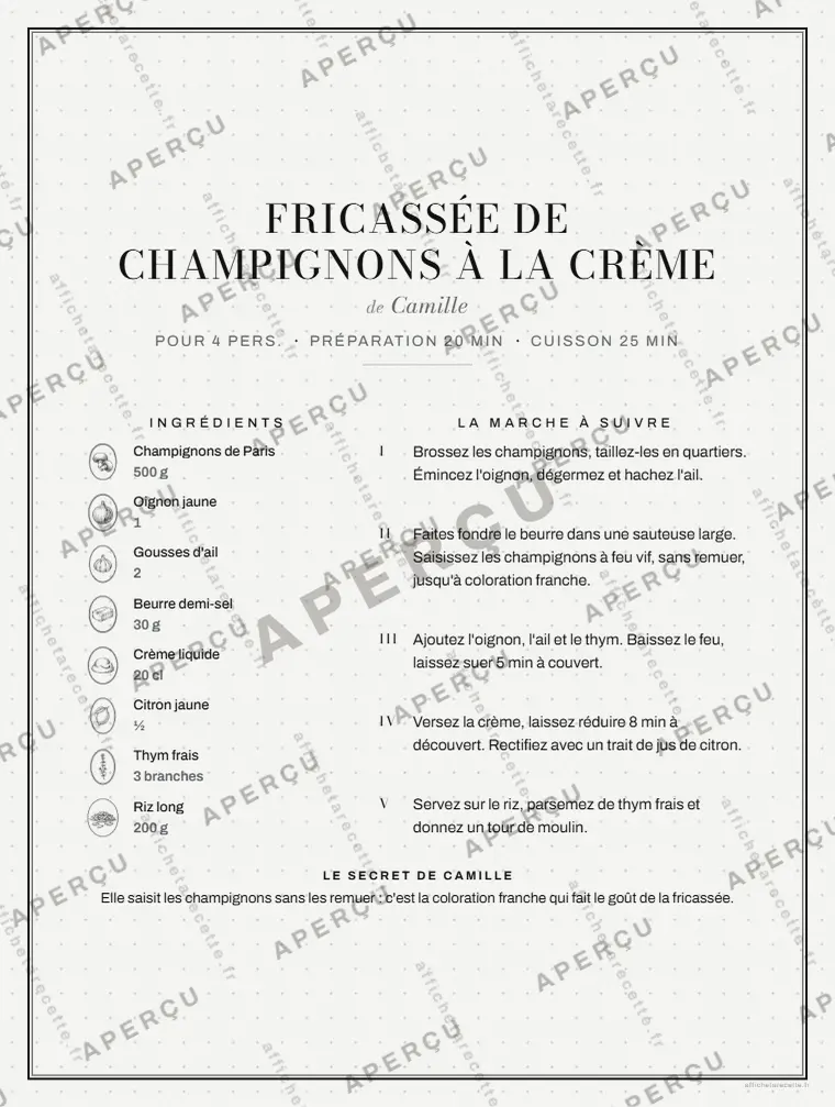 Fricassée de champignons